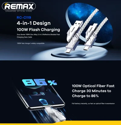 17f19abd42c273debe47eb5c8c81372f.png_2200x2200q80.png_ REMAX RC-C119 Zous Series 100W 2 In 2 Fast Charging Data Cable