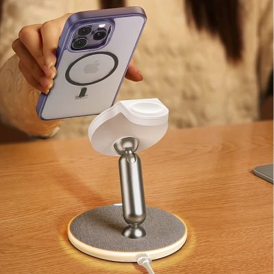 600x600 (3) Remax RP-W90 Bodi 3-in-1 Wireless Charging Station with MagSafe 22W