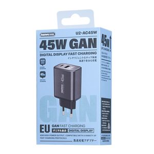 Remax U2 AC45W GAN Digital Fast Charger PD+QC