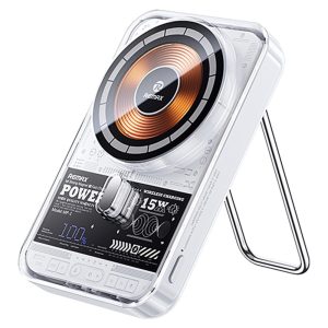 6632001079A-1 Remax MP-1 Transparent Punk 15W Wireless Charging 10000mAh Magnetic Power Bank