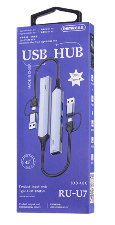 Remax_RU-U7_Aluminum_Alloy_Series_5-in-1_Type-CUSB_Hub_Gray_3 Remax RU-U7 hub